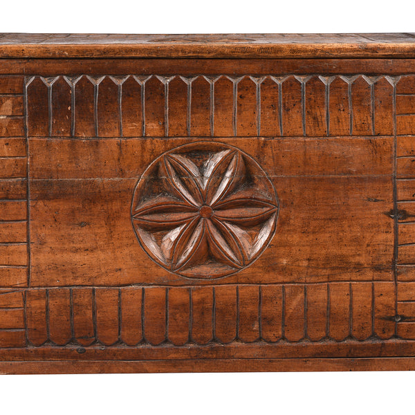 Carved Tribal Cedar Chest From The Kulu Valley - Ca 1920