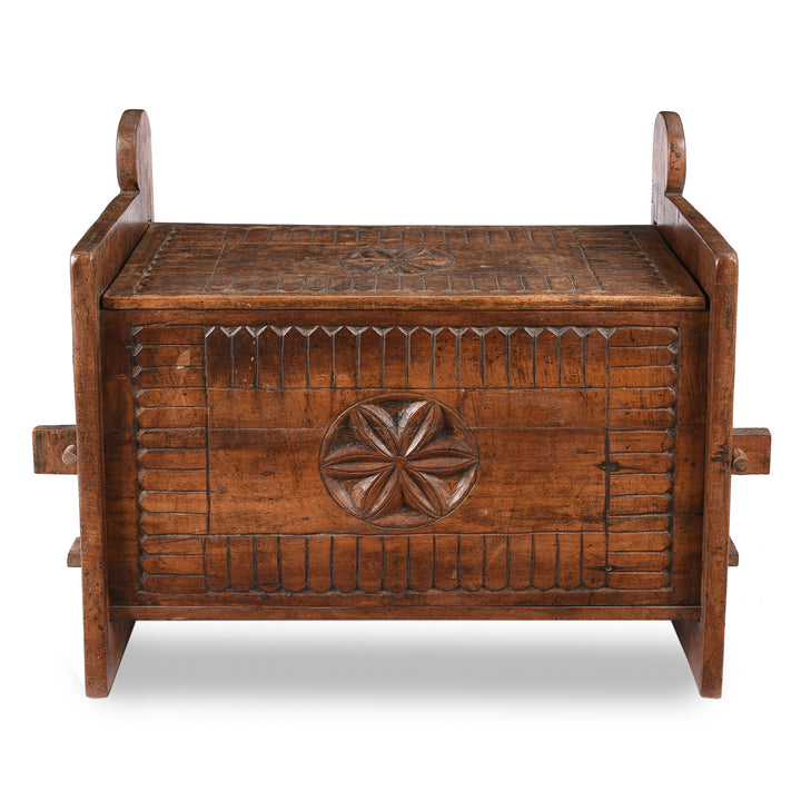 Antique Carved Tribal Cedar Chest From The Kulu Valley - 19th Century | Indigo Antiques