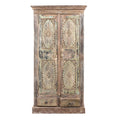 Painted Almirah Cabinet Made From Reclaimed Teak
