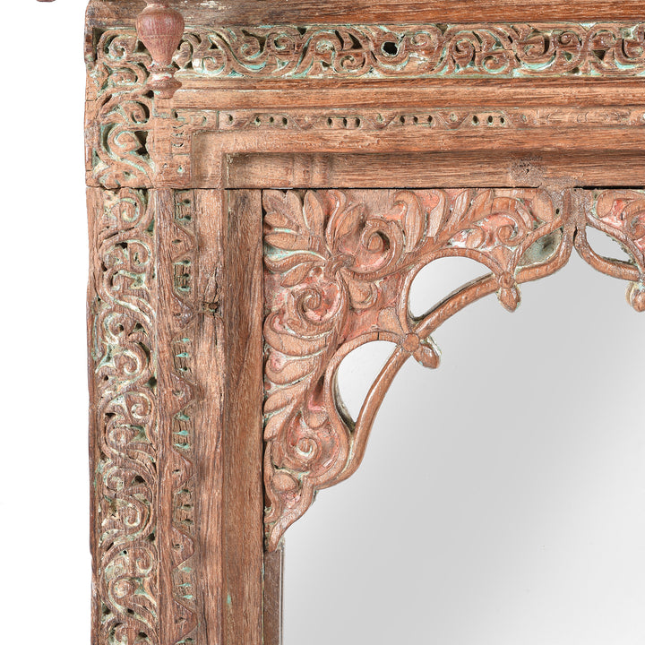 Carving Detail From Mirror Frame Made From An Old Carved Teak Window - 19thC | Indigo Antiques