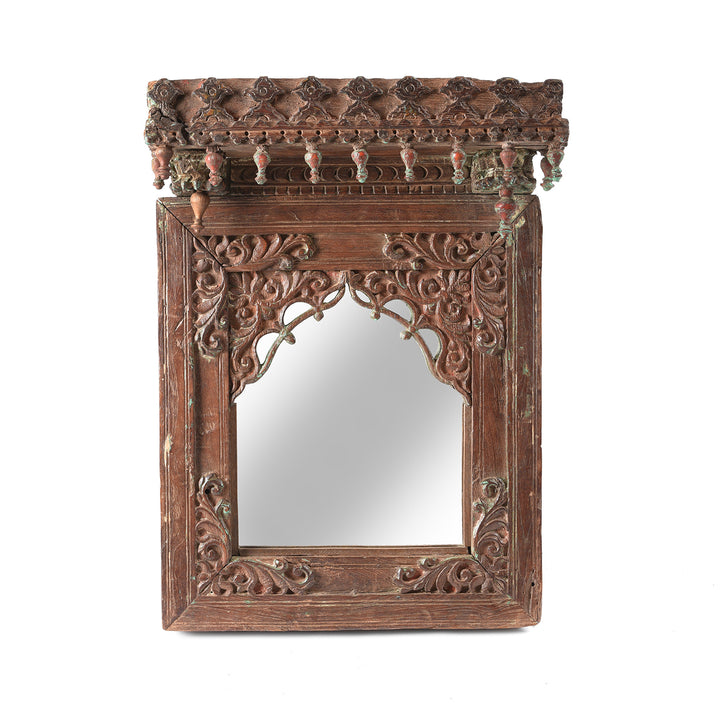Mirror Frame Made From An Old Carved Teak Window - 19thC | Indigo Antiques