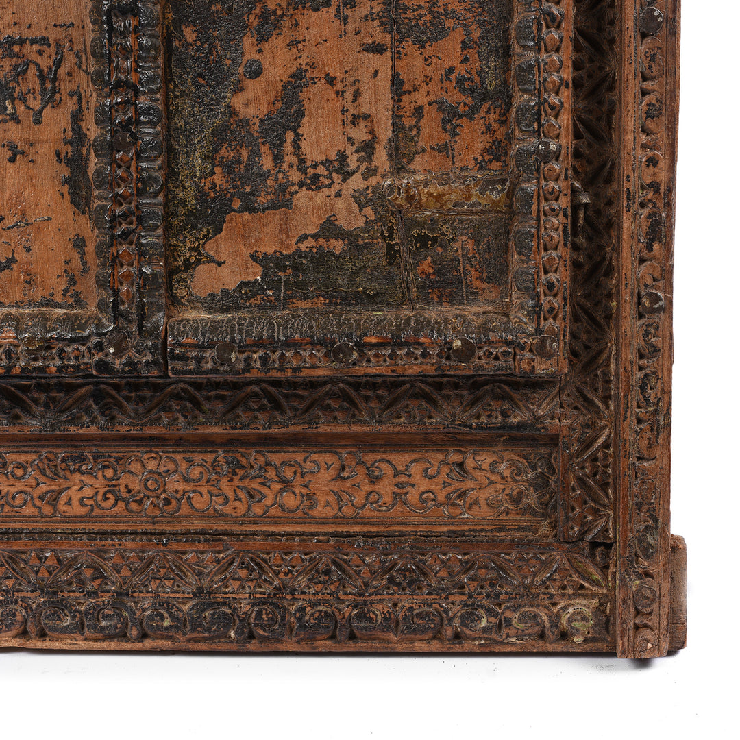 Carving Detail From Antique Indian Window Shutter From Nagaur - 19thC | Indigo Antiques