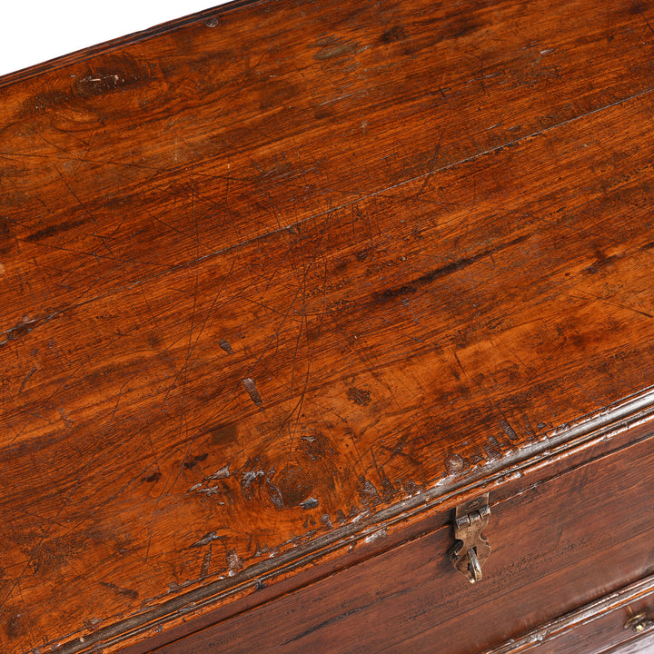 Surface Top Detail From Brass Bound Teak Indian Military Chest From Rajasthan -19thC | INDIGO ANTIQUES