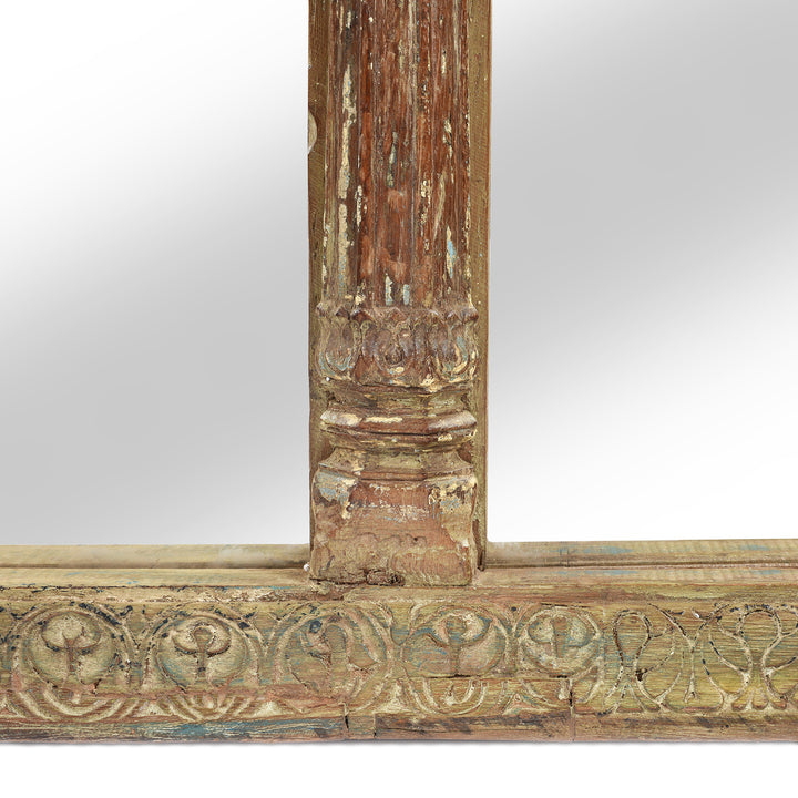 Detail From Carved Teak Triple Arch Window Mirror - 19thC | Indigo Antiques