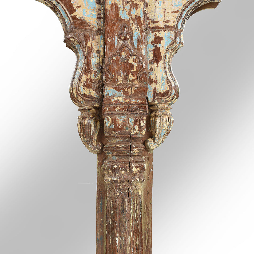 Detail From Carved Teak Triple Arch Window Mirror - 19thC | Indigo Antiques
