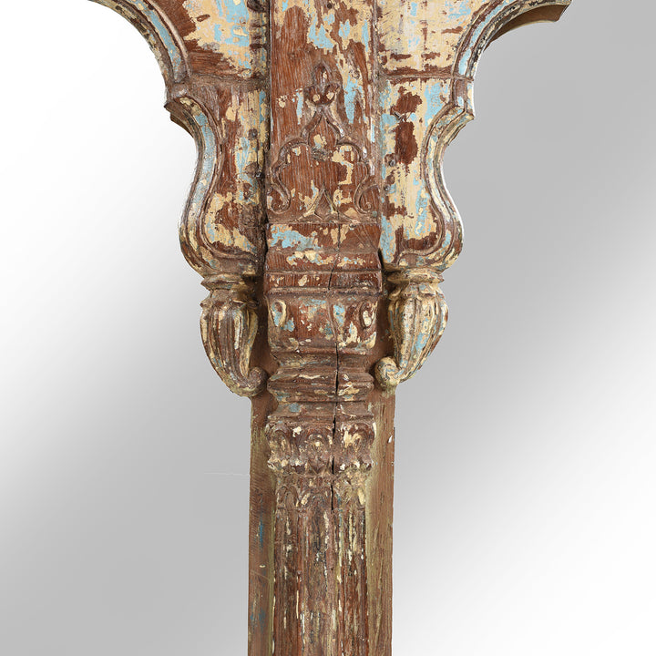 Detail From Carved Teak Triple Arch Window Mirror - 19thC | Indigo Antiques