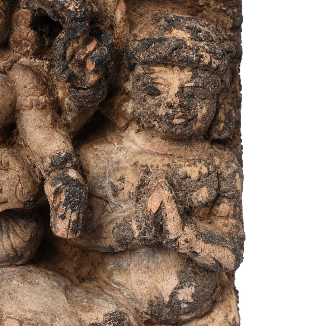 Carving Detail From Antique Shiva & Parvati Chariot Carving From South India - 18th Century | Indigo Antiques