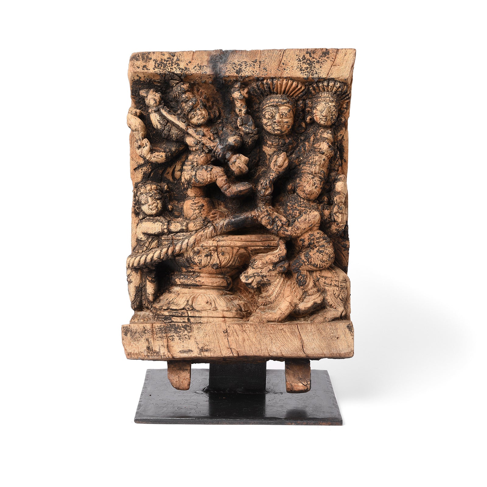 Indian Chariot Carving of Shiva Riding a Nandi - 18thC Indian Chariot Carving of Shiva Riding a Nandi - 18thC