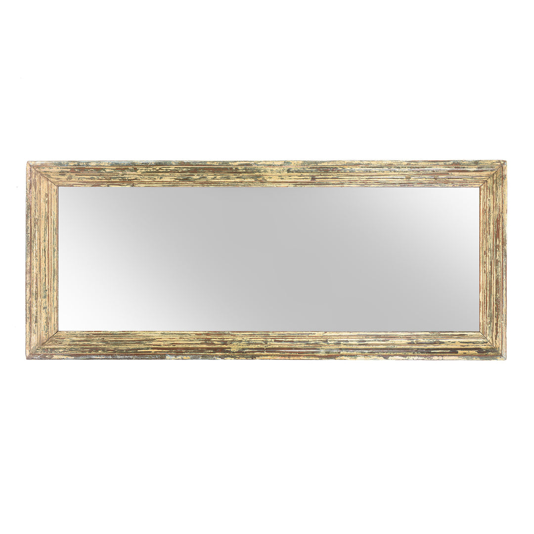 Landscape Cream Painted Mirror Made From An Old Teak Window | Indigo Antiques