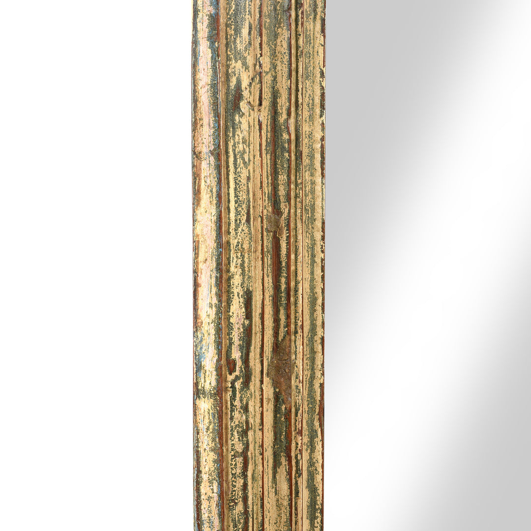 Paintwork Detail From Antique Painted Mirror Made From An Old Teak Window - 19thC (61 x 152 cm) | Indigo Antiques