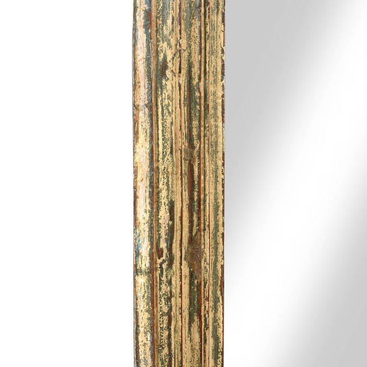 Paintwork Detail From Antique Painted Mirror Made From An Old Teak Window - 19thC (61 x 152 cm) | Indigo Antiques
