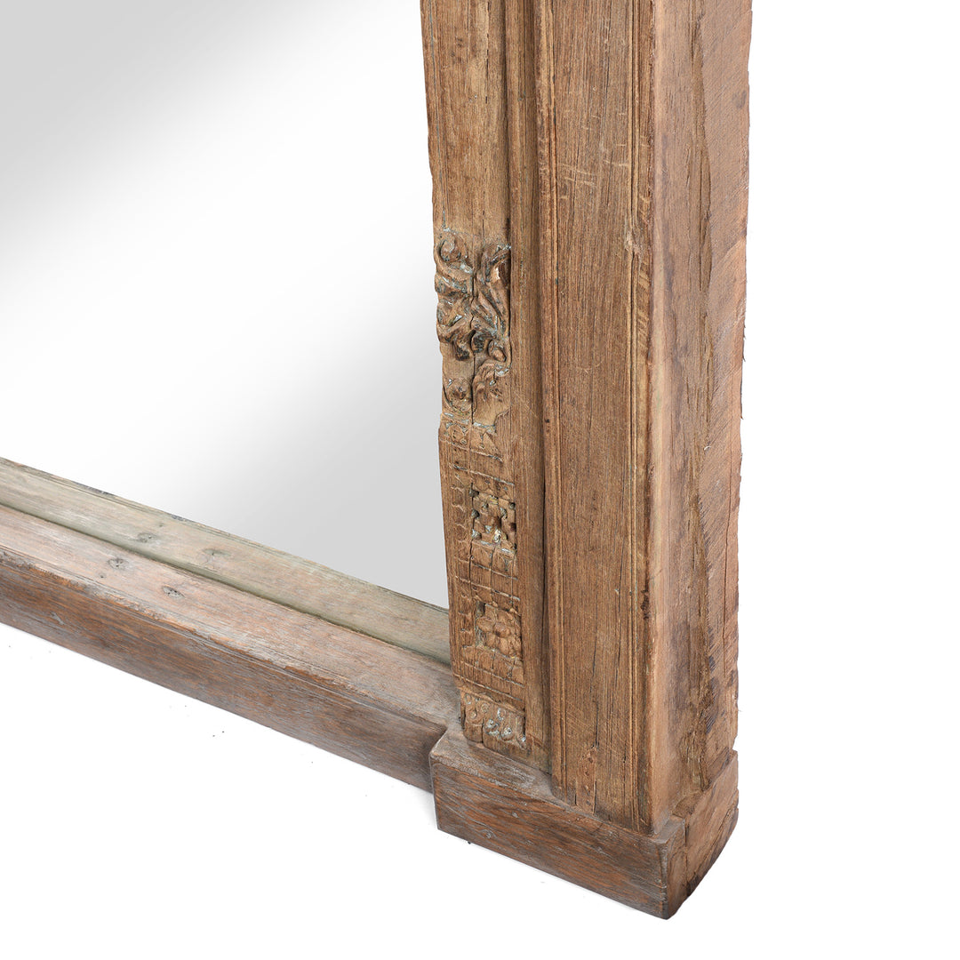  Detail From Antique Teak Elephant Door Mirror From Gujarat - 18th Century | Indigo Antiques
