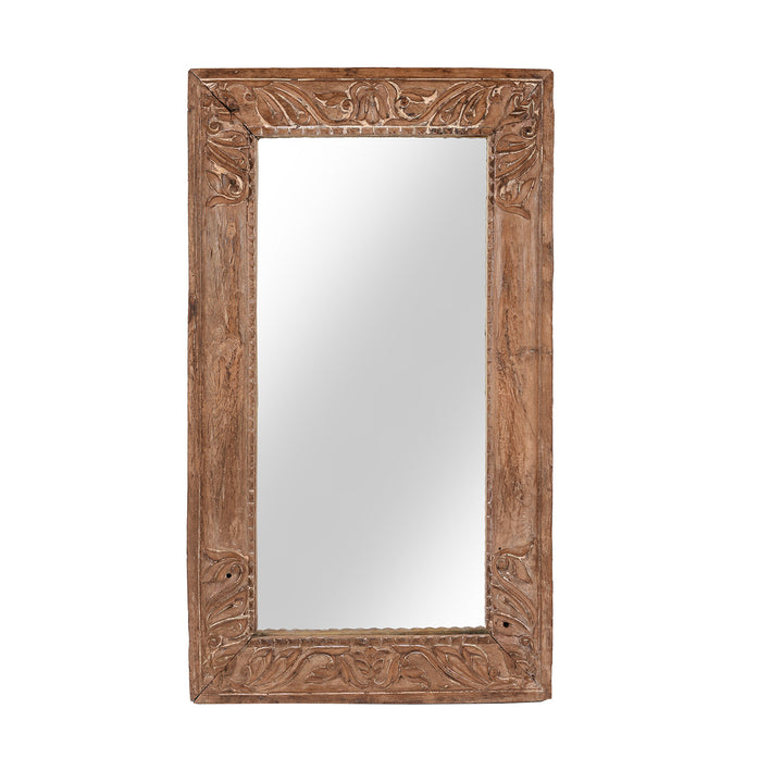 Old Indian Carved Teak Mirror From Gujarat - 19thC | Indigo Antiques