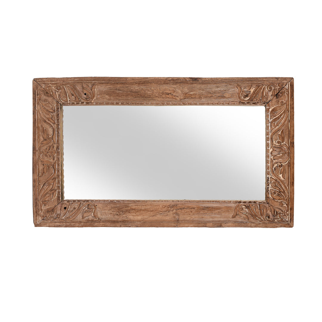 Old Indian Carved Teak Mirror From Gujarat - 19thC | Indigo Antiques