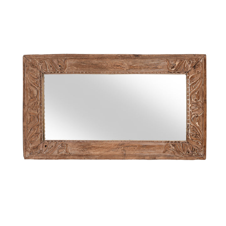 Old Indian Carved Teak Mirror From Gujarat - 19thC | Indigo Antiques