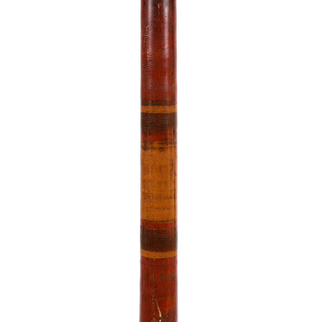Lacquered Indian Floor Standing Candle Stick From Rajasthan - Ca 1920