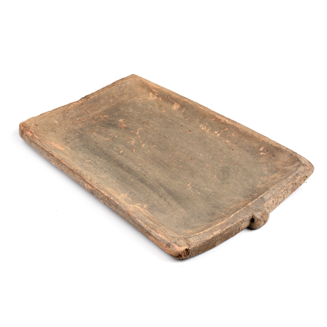 Top Down View Of Antique Carved Tribal Serving Plate From Nagaland - 19thC | Indigo Antiques