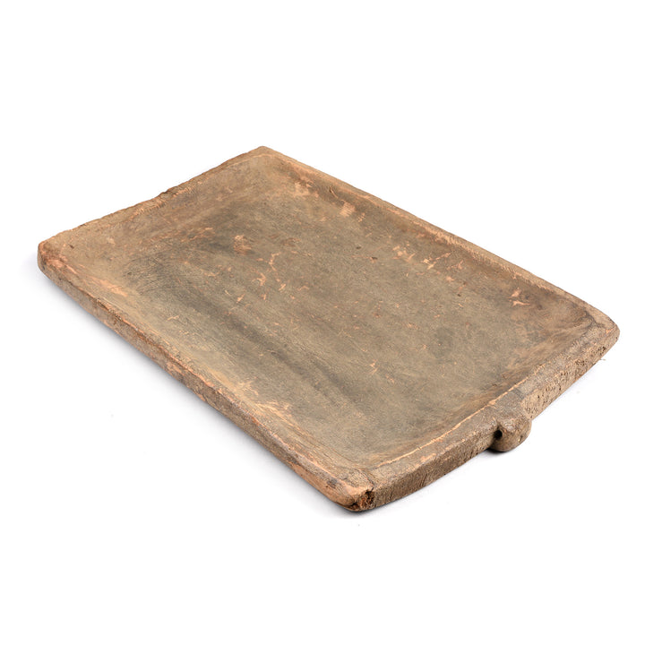 Top Down View Of Antique Carved Tribal Serving Plate From Nagaland - 19thC | Indigo Antiques