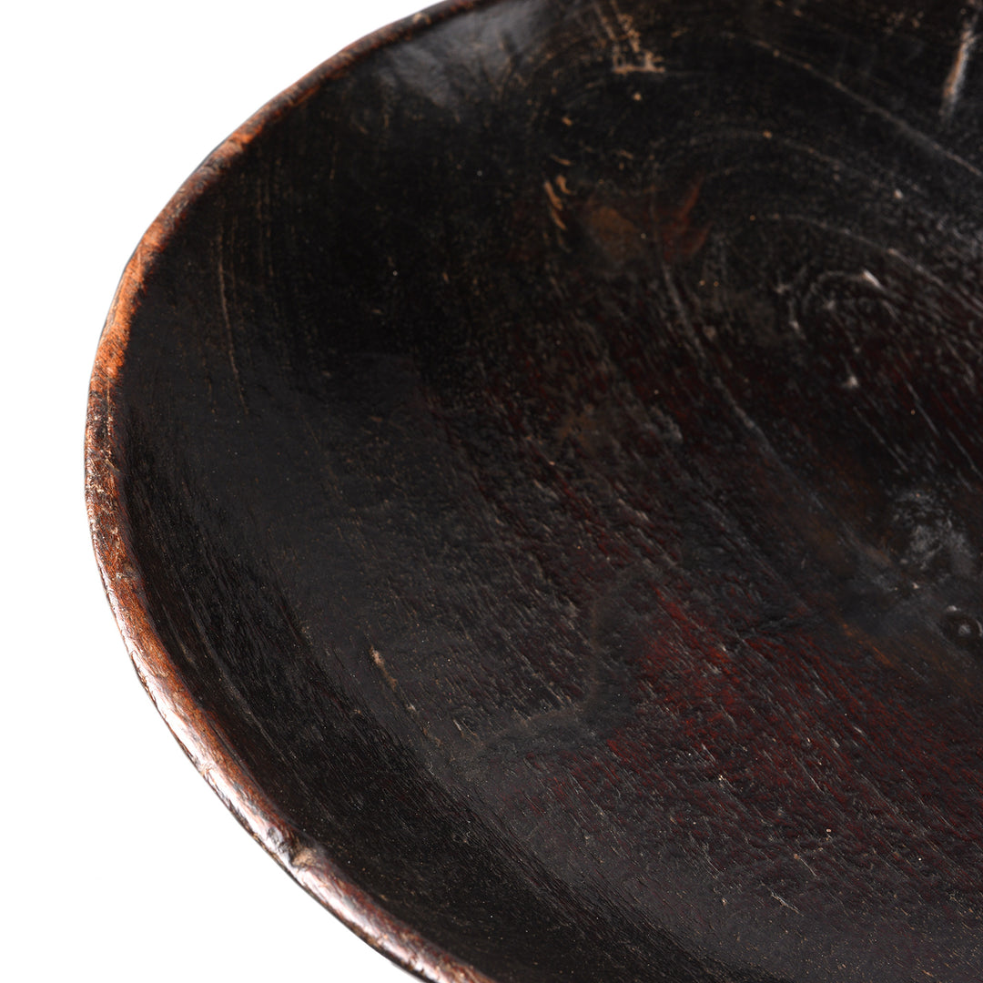 Bowl Detail From Antique Carved Tribal Food Bowl From Nagaland - Ca 1920 | Indigo Antiques