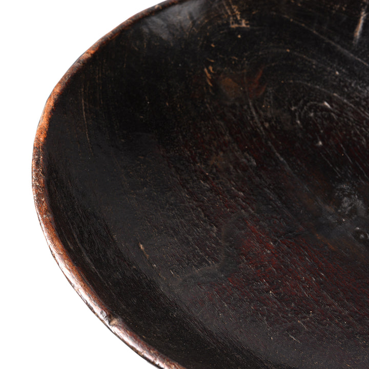 Bowl Detail From Antique Carved Tribal Food Bowl From Nagaland - Ca 1920 | Indigo Antiques