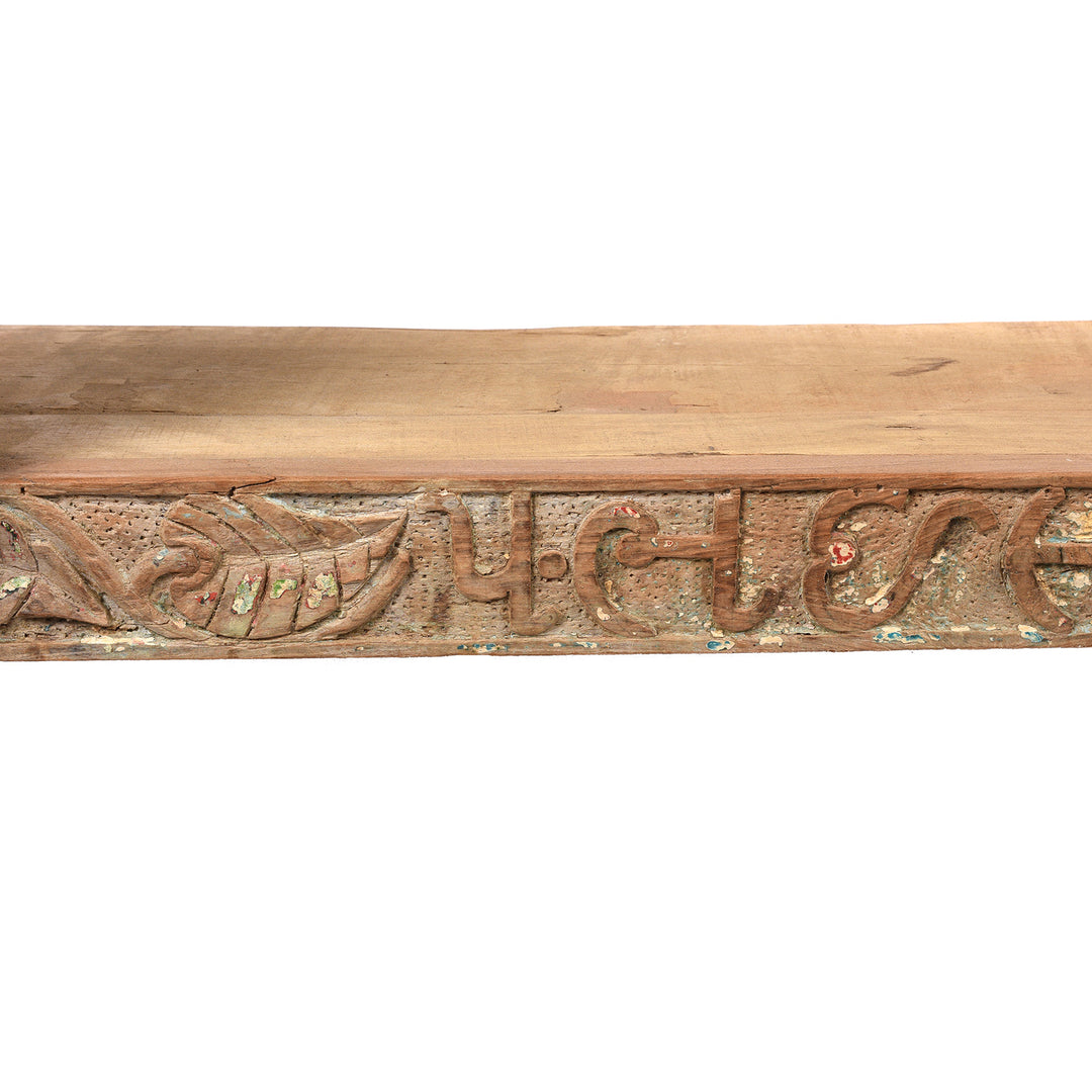 Carving Detail From Painted Indian Console Table Made From Reclaimed Teak | Indigo Antiques