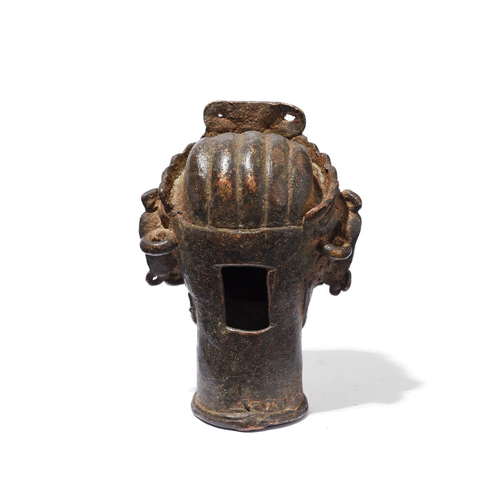 Back Of Antique Bronze Mukhalinga (Shiva Head) - 18th Century | Indigo Antiques