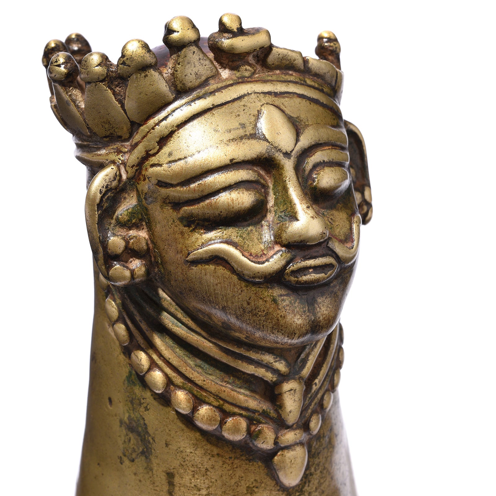 Detail From Antique Bronze Mukhalinga (Shiva Head) - 18th Century | Indigo Antiques