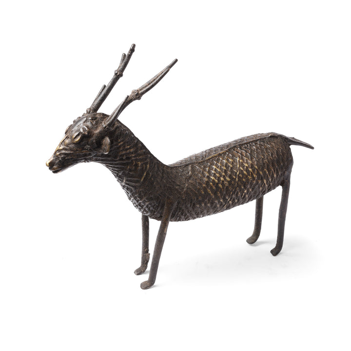Antique Brass Gond Dhokra Deer From Central India - 19th Century | Indigo Antiques