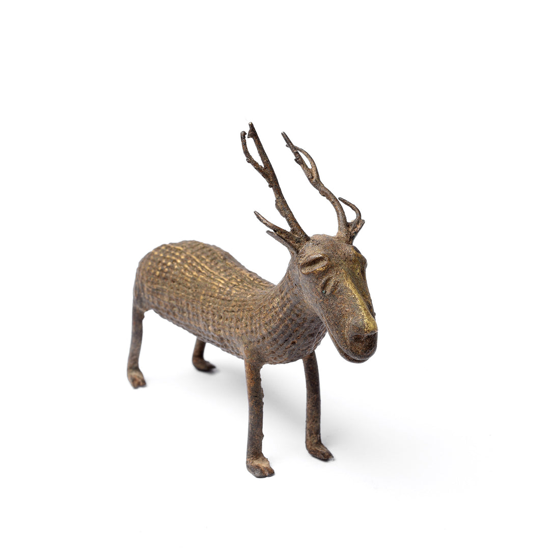 Antique Brass Gond Dhokra Deer From Central India - 19th Century | Indigo Antiques