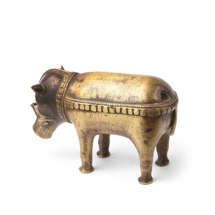 Angled Rear View Of Antique Bronze Bhuta Figure Of Panjurli Varaha Boar - 19th Century | Indigo Antiques