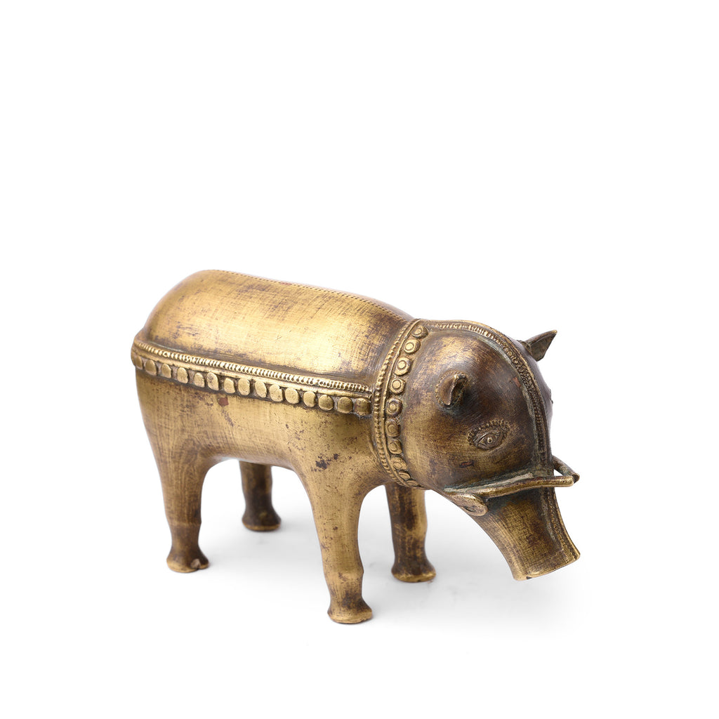 Brass Bhuta Figure Of Panjurli Boar - Late 19th Century