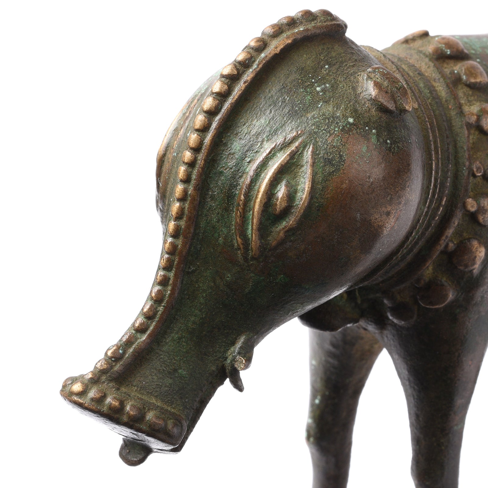 Face Detail From Bronze Bhuta Figure Of Panjurli Varaha Boar - 19th Century | Indigo Antiques