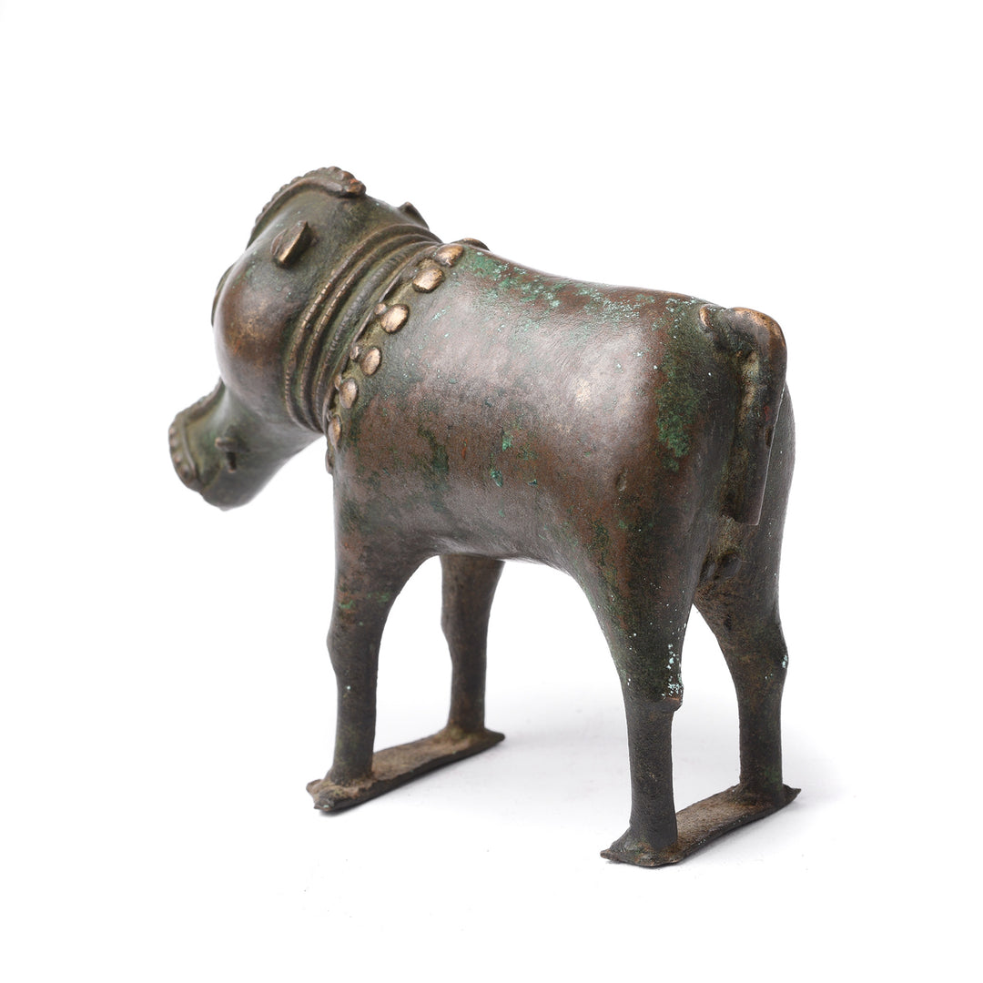 Angled View Of Rear Of Bronze Bhuta Figure Of Panjurli Varaha Boar - 19th Century | Indigo Antiques