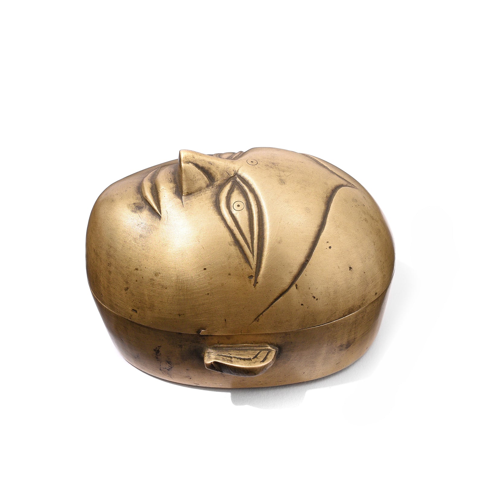 Brass Gauri Head Pandan Box - Ca 1910 Brass Gauri Head Pandan Box - Ca 1910