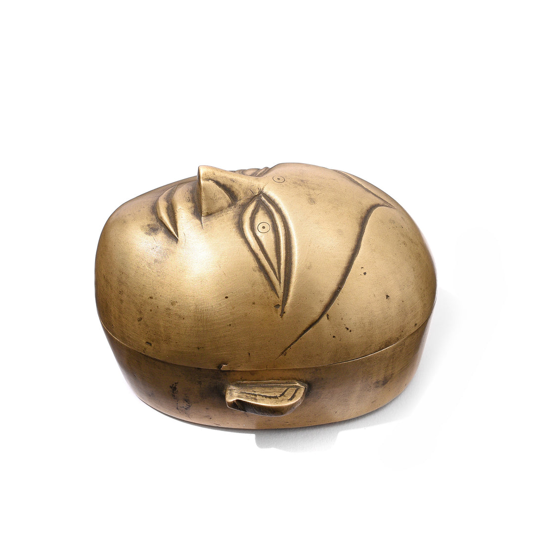 Antique Brass Gauri Head Betelnut Box - 19th Century | Indigo Antiques