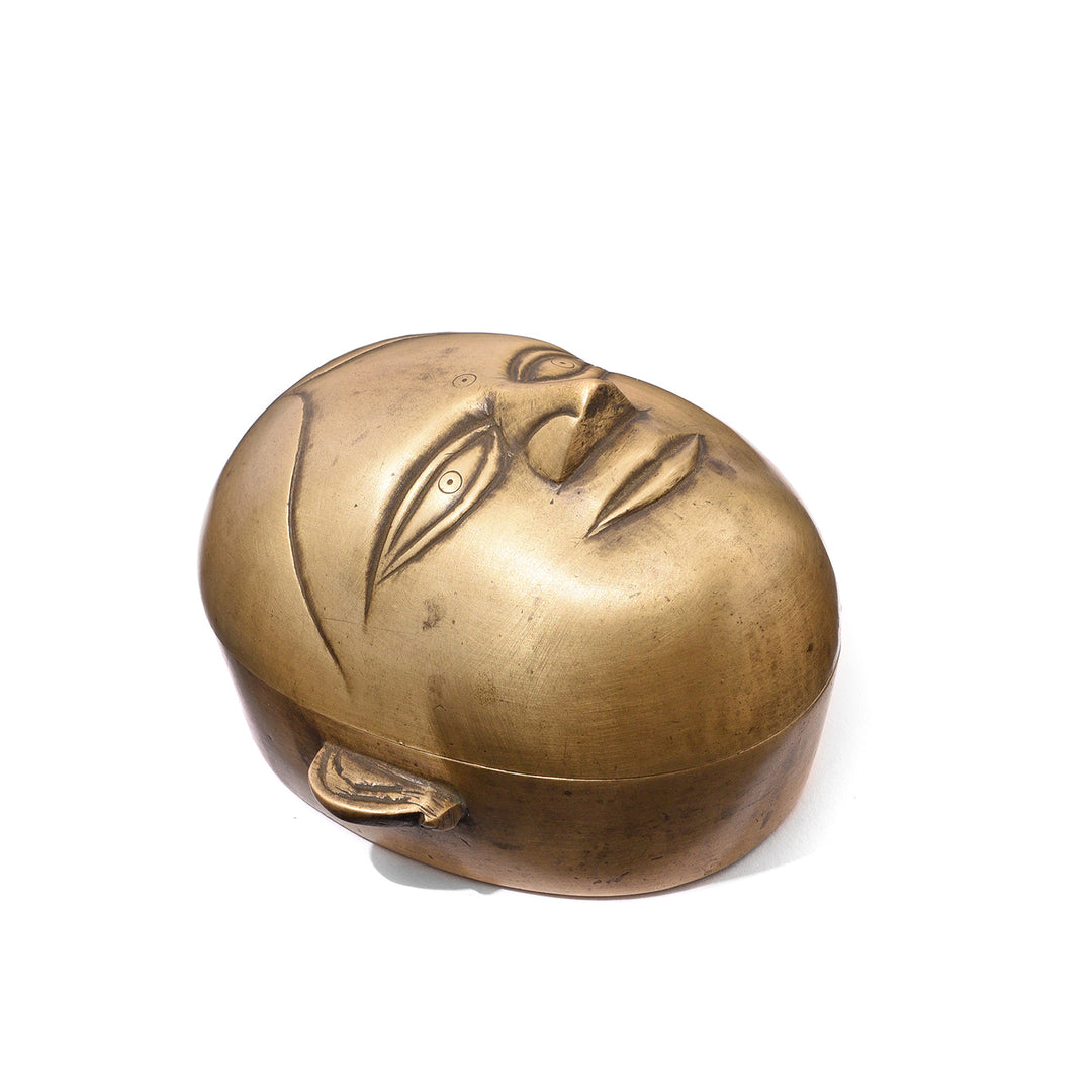 Antique Brass Gauri Head Betelnut Box - 19th Century | Indigo Antiques
