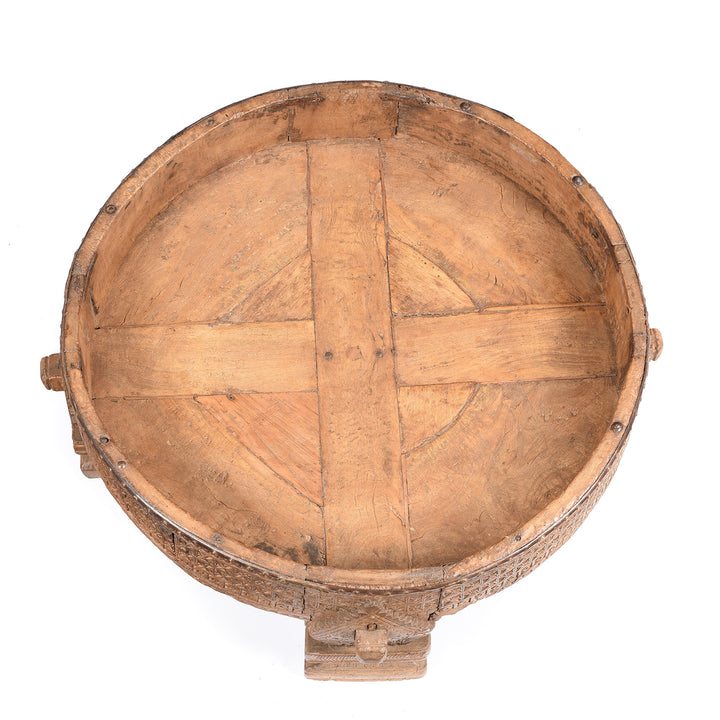 Top Down View Of Indian Chakki Coffee Table From Rajasthan - 19thC | Indigo Antiques