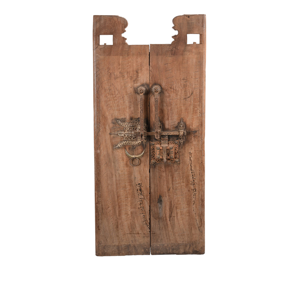 Indian Jackfruit Door From Kerala With Iron Lock - 19thC | Indigo Antiques