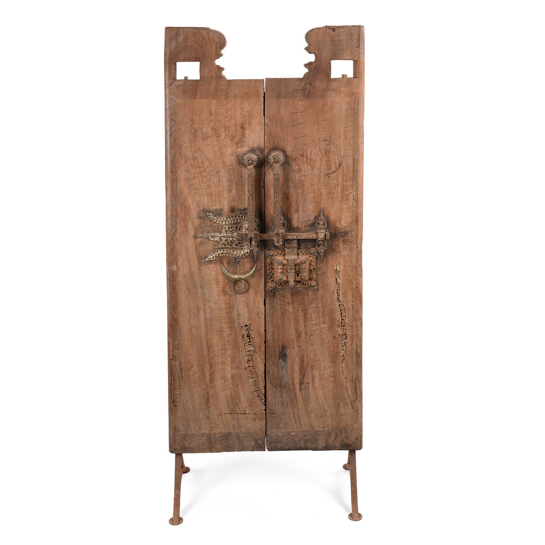Indian Jackfruit Door From Kerala With Iron Lock - 19thC | Indigo Antiques