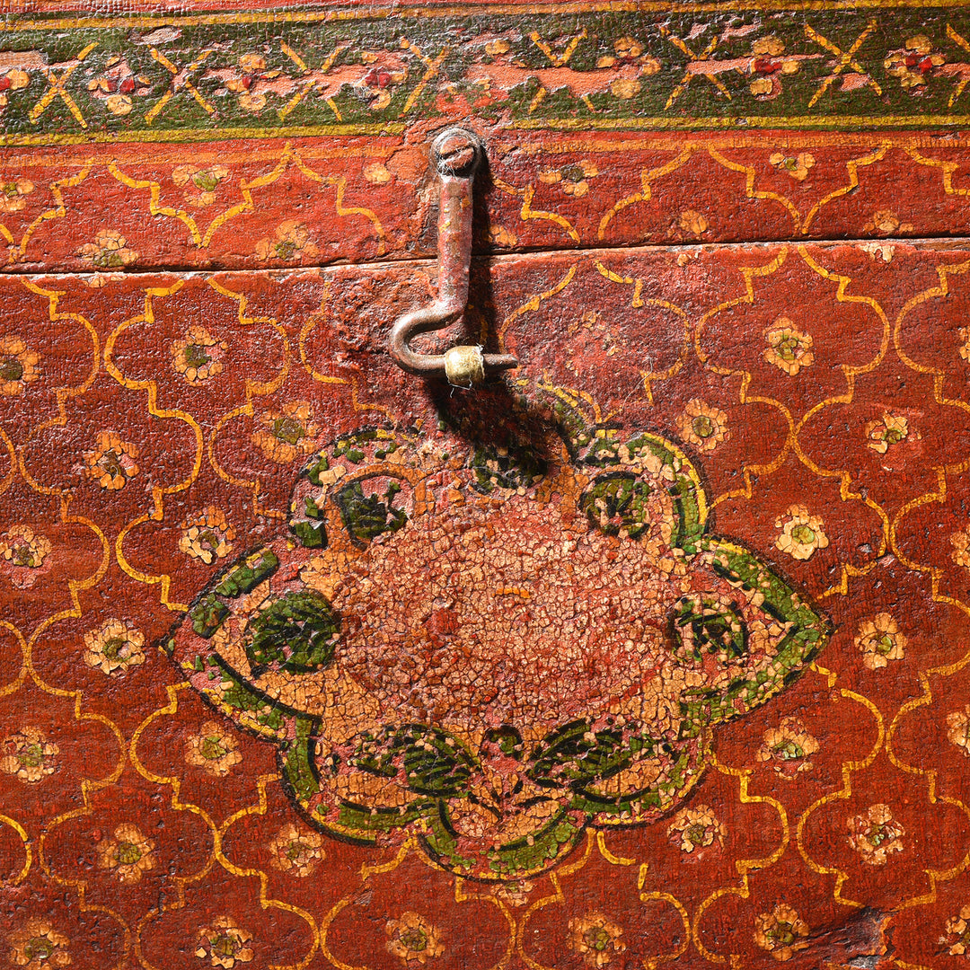 Detail From Antique Painted Jain Book Box From Gujarat - 19thC | Indigo Antiques