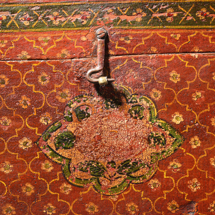 Detail From Antique Painted Jain Book Box From Gujarat - 19thC | Indigo Antiques