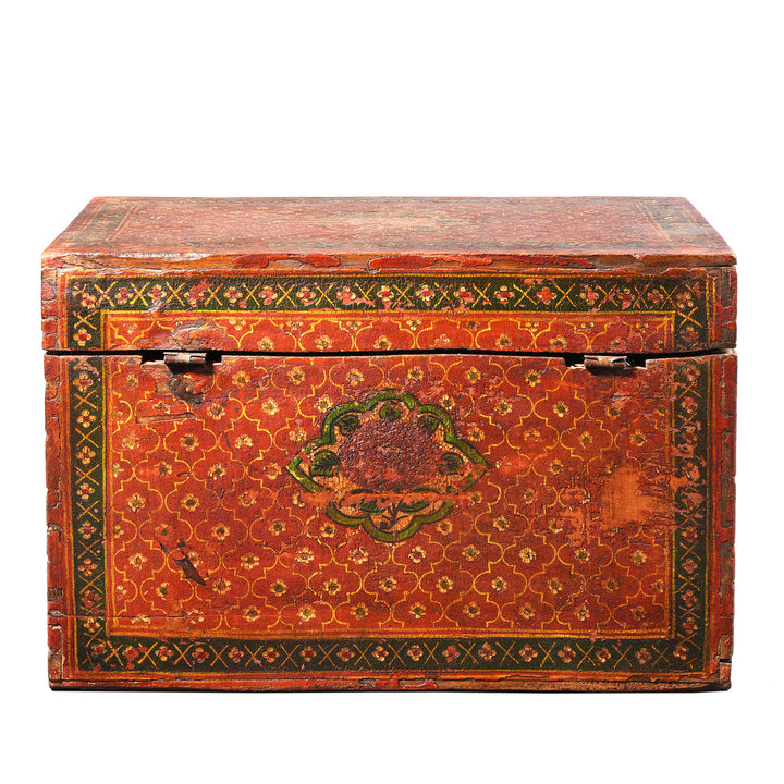 Reverse Of Antique Painted Jain Book Box From Gujarat - 19thC | Indigo Antiques