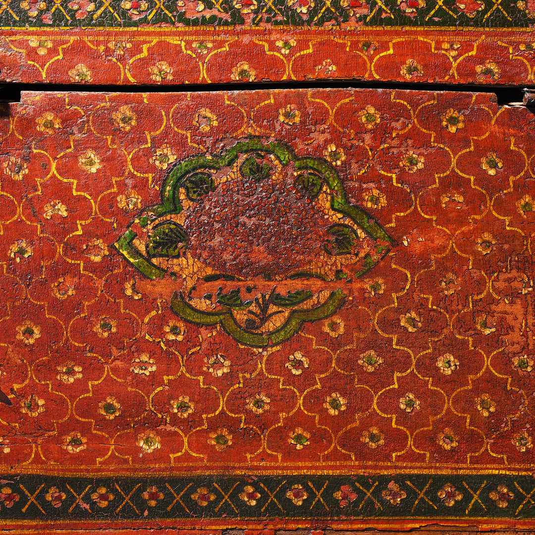 Detail From Antique Painted Jain Book Box From Gujarat - 19thC | Indigo Antiques