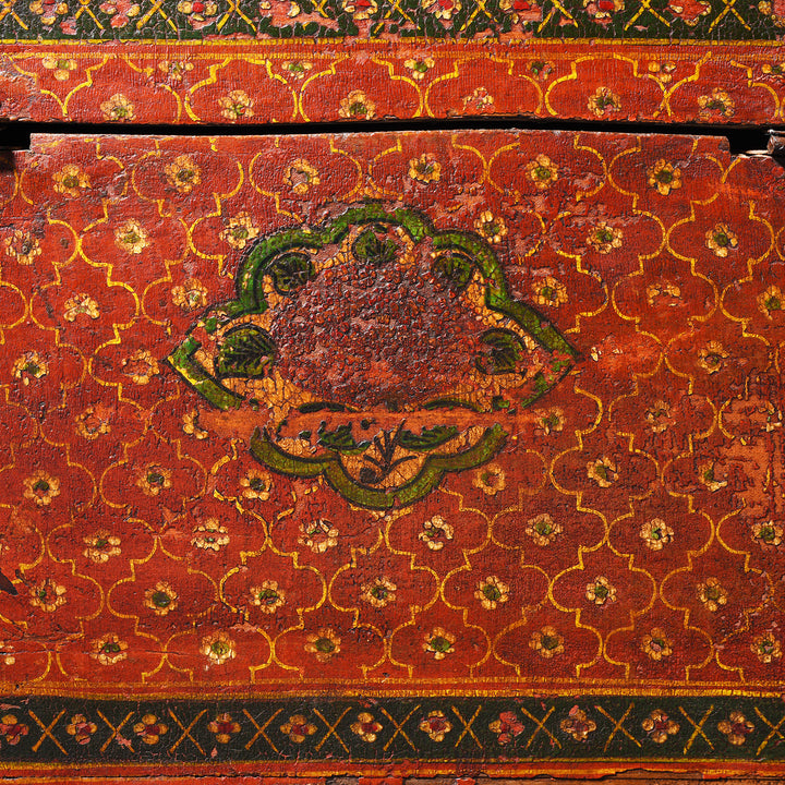 Detail From Antique Painted Jain Book Box From Gujarat - 19thC | Indigo Antiques