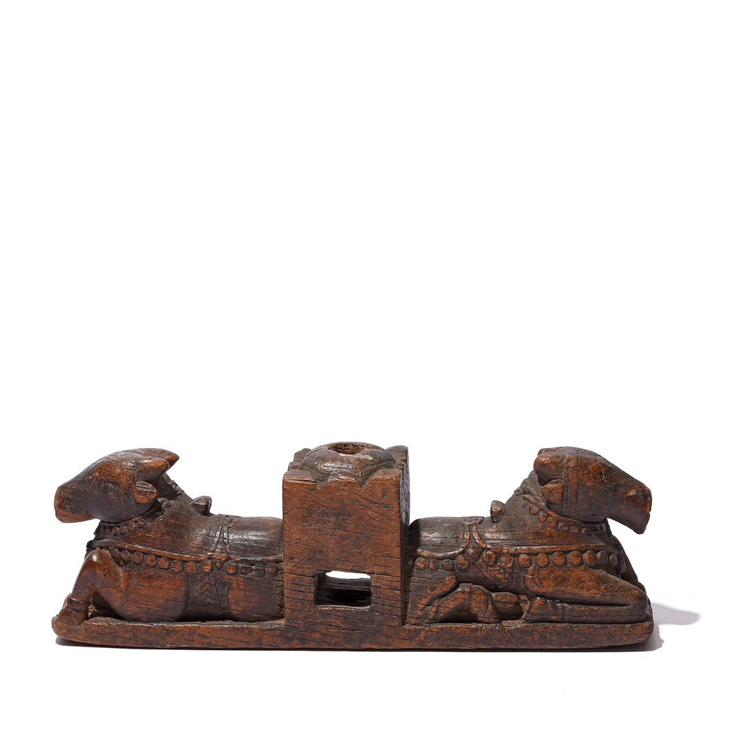 Antique Carved Teak Nandi Cradle Finial From Andra Pradesh - 19th Century | Indigo Antiques