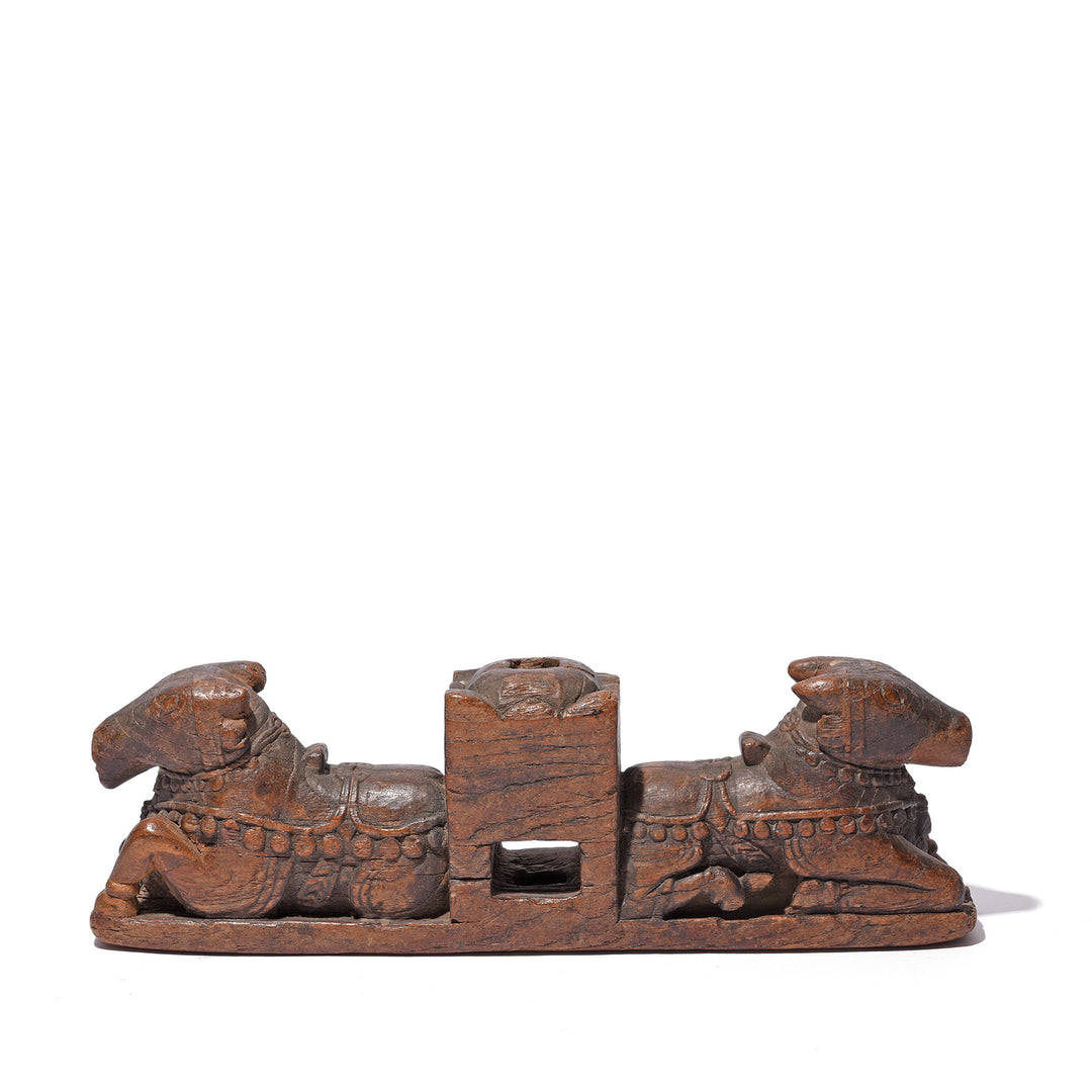 Antique Carved Teak Nandi Cradle Finial From Andra Pradesh - 19th Century | Indigo Antiques