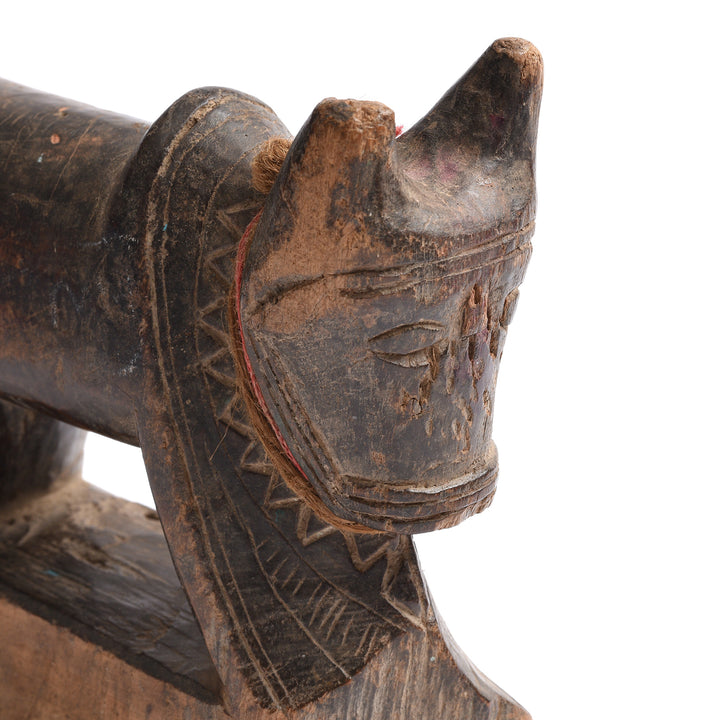 Old Carved Indian Nandi Bull Toy From Andra Pradesh - Ca 1920