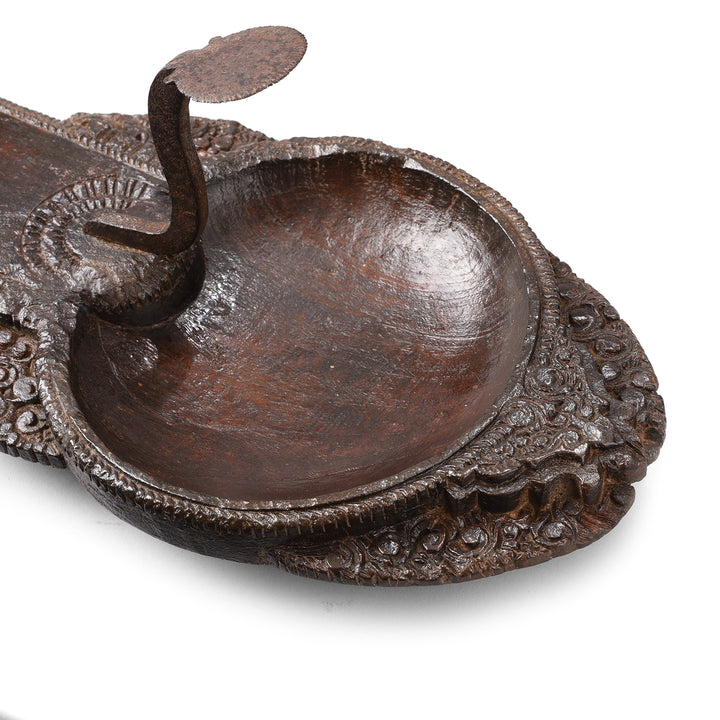 Carving Detail From Antique Carved Jackfruit Wood Coconut Grater From Kerala - 19th Century | Indigo Antiques