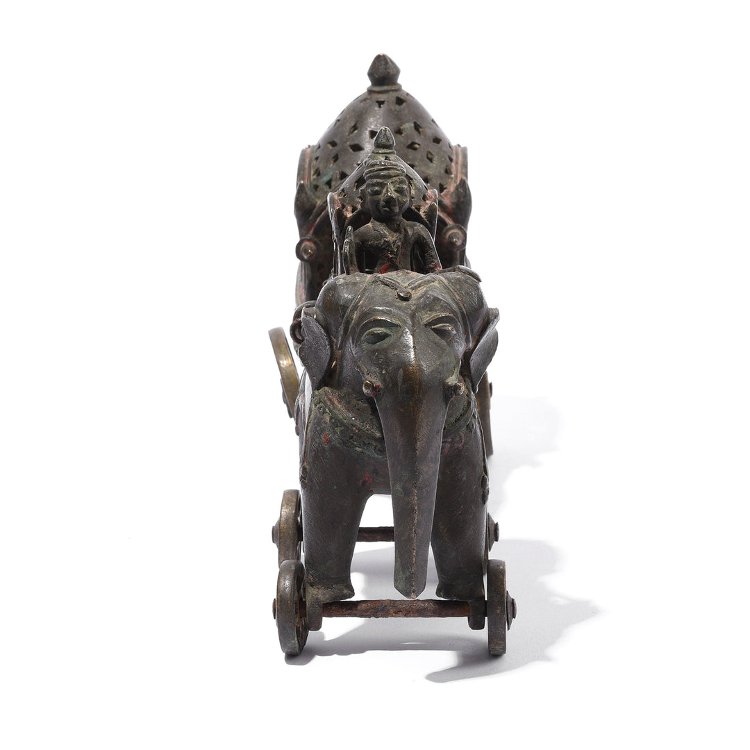 Antique Brass Elephant And Carriage Toy From Andra Pradesh - 19th Century | Indigo Antiques