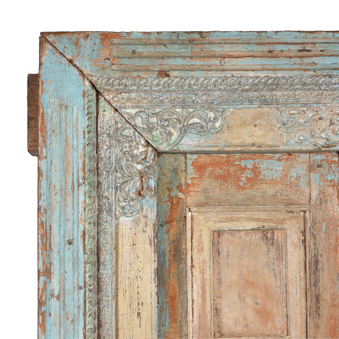Corner Carving From Antique Carved Indian Teak Panelled Door From Gujarat - 19thC | Indigo Antiques
